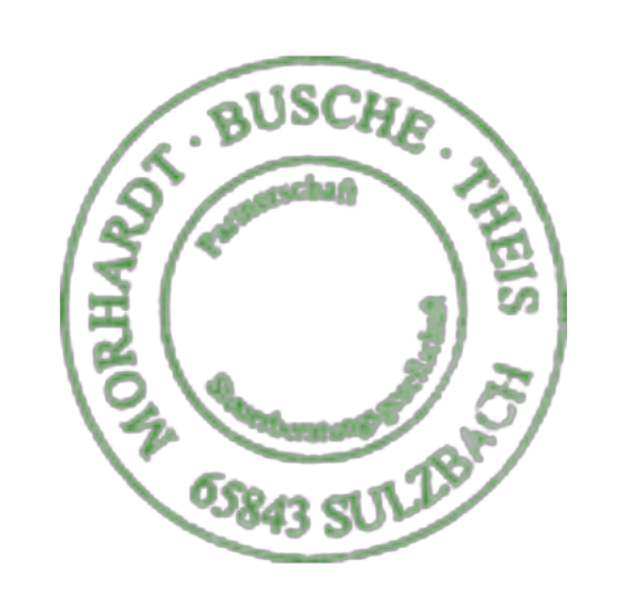 Stempel in Grün der Morhardt Busche Theis Steuerberatung.