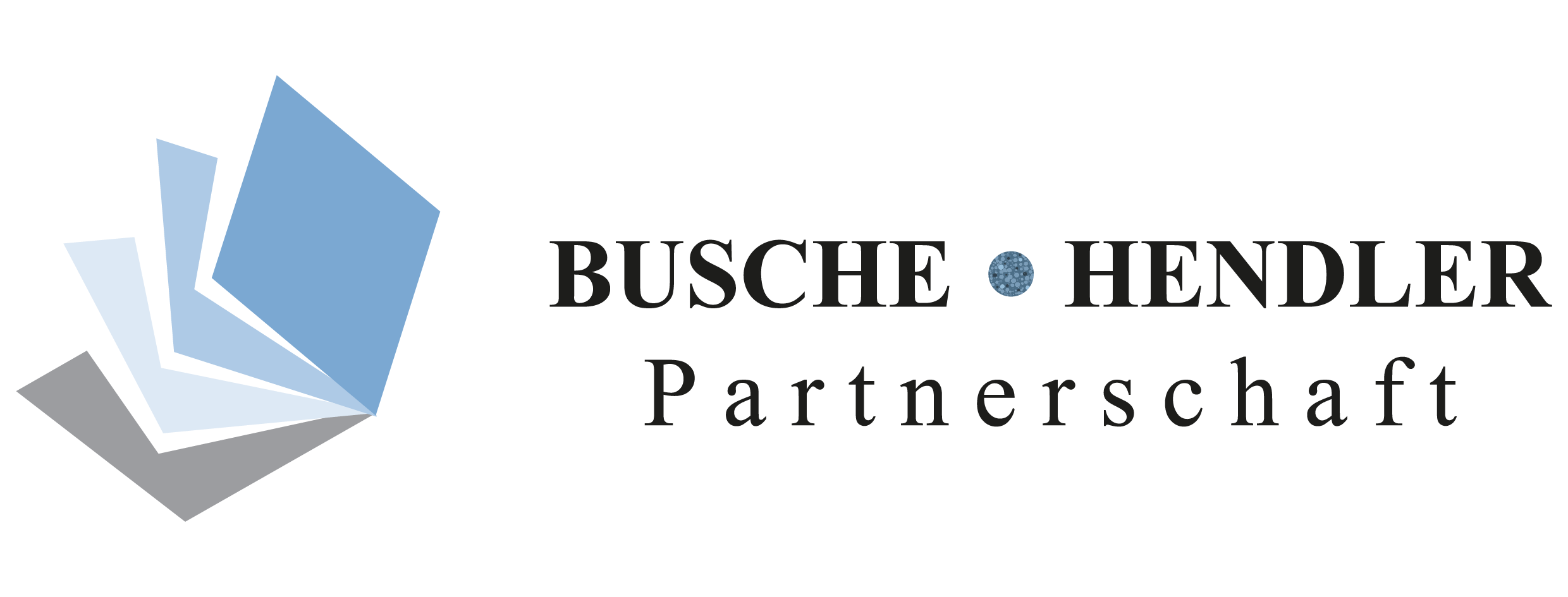 Logo der Busche Hendler Partnerschaft mit blauen Rechteck-Symbolen.